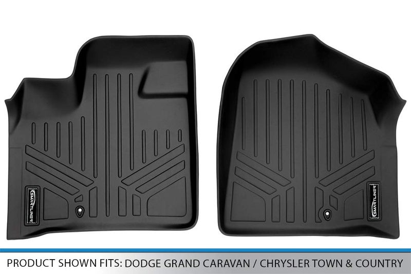 SMARTLINER Custom Fit Floor Mats 1st Row Liner Set Compatible with 2008-2016 Chrysler Town & Country - Image 4